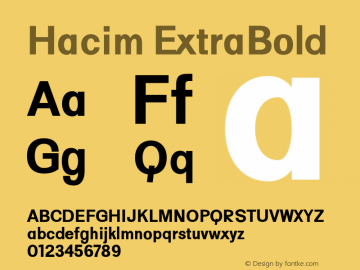 Hacim-ExtraBold 0.1.0 Font Sample