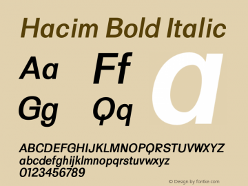 Hacim-BoldItalic 0.1.0 Font Sample