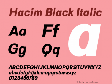 Hacim-BlackItalic 0.1.0 Font Sample