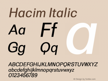 Hacim-Italic 0.1.0 Font Sample