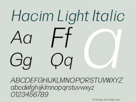 Hacim Light Italic 0.1.0图片样张