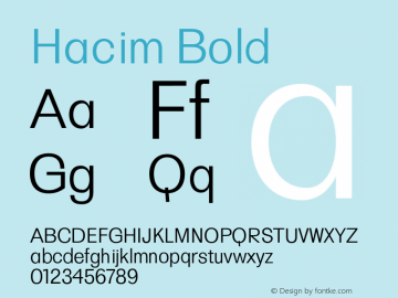 Hacim-Medium 0.1.0 Font Sample
