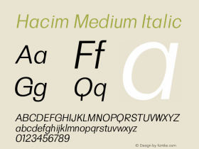 Hacim-MediumItalic 0.1.0图片样张