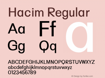 Hacim Regular 0.1.0 Font Sample