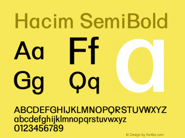 Hacim-SemiBold 0.1.0 Font Sample