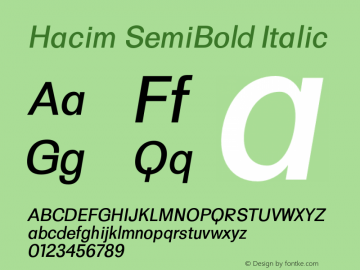 Hacim-SemiBoldItalic 0.1.0 Font Sample