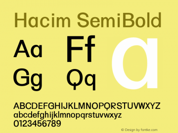 Hacim SemiBold 0.1.0 Font Sample