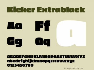 Kicker Extrablack Version 1.000;hotconv 1.0.109;makeotfexe 2.5.65596 Font Sample