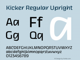 Kicker-RegularUpright Version 1.000;hotconv 1.0.109;makeotfexe 2.5.65596 Font Sample