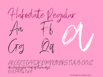 Hakodate Version 1.000 arendxstd Font Sample