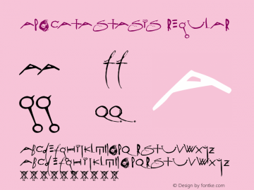 ApocataStasis Regular Macromedia Fontographer 4.1 23-12-97 Font Sample