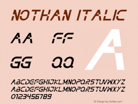 NOTHAN Italic Version 1.003;Fontself Maker 3.2.2图片样张