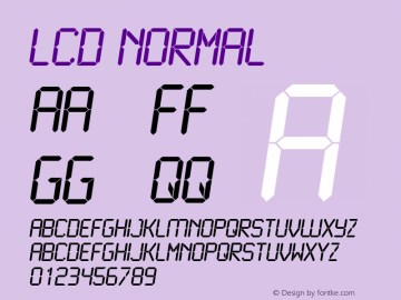 LCD Normal Altsys Fontographer 4.0.4 1998/01/23图片样张