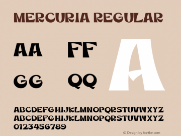Mercuria Regular Version 1.000 Font Sample