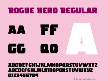 Rogue Hero Version 2.2; 2019 Font Sample