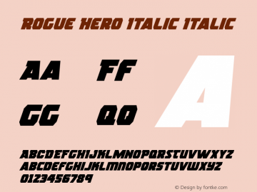 Rogue Hero Italic Version 2.2; 2019图片样张