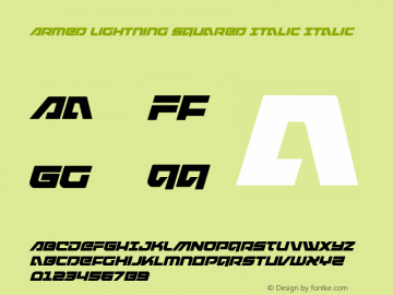 Armed Lightning Squared Italic Version 1.2; 2019图片样张