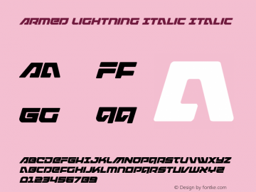 Armed Lightning Italic Version 1.2; 2019图片样张