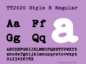 TT2020 Style B Version 0.1 Font Sample