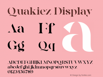 Quakiez Display Version 1.00;December 4, 2019;FontCreator 11.5.0.2427 32-bit Font Sample