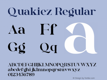 Quakiez Version 1.00;December 4, 2019;FontCreator 11.5.0.2427 32-bit图片样张