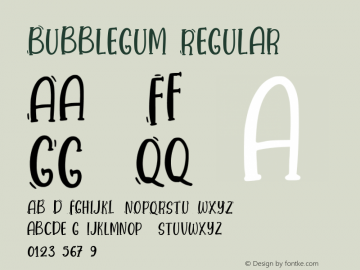 Bubblegum Regular Version 1.000 Font Sample