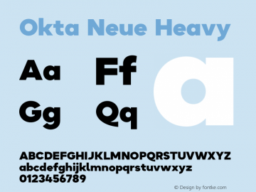 Okta Neue Heavy Version 1.000;hotconv 1.0.109;makeotfexe 2.5.65596图片样张