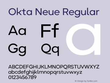 Okta Neue Regular Version 1.000;hotconv 1.0.109;makeotfexe 2.5.65596 Font Sample