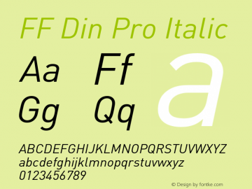 FFDinPro-Italic Version 7.504图片样张