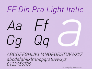 FFDinPro-LightItalic Version 7.504图片样张