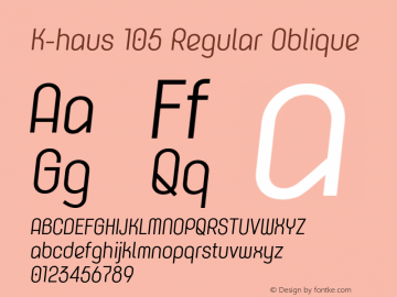 K-haus 105 Regular Oblique Version 1.00图片样张