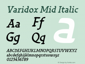 Varidox-MidItalic Version 1.00图片样张