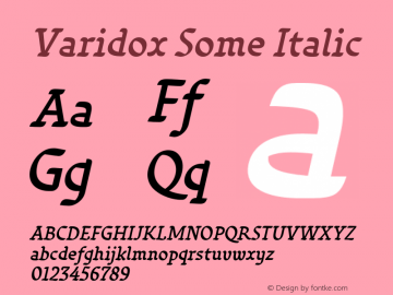 Varidox-SomeItalic Version 1.00 Font Sample