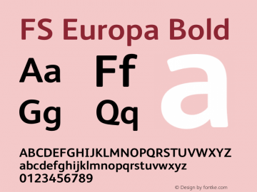 FS Europa Bold Version 1.000 Font Sample