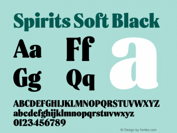 Spirits Soft Black Version 1.000;hotconv 1.0.109;makeotfexe 2.5.65596 Font Sample