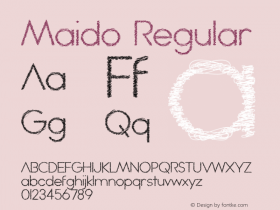 Maido Version 1.00;December 16, 2019;FontCreator 11.5.0.2422 64-bit Font Sample