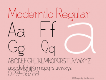 Modernilo Version 1.009;Fontself Maker 3.4.0 Font Sample