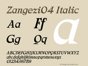 Zangezi04-Italic Version 0.4 Font Sample