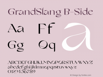 GrandSlang-B-Side Version 1.000;hotconv 1.0.109;makeotfexe 2.5.65596 Font Sample