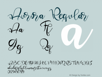 Aurora Version 1.00;November 12, 2019;FontCreator 11.5.0.2430 64-bit Font Sample