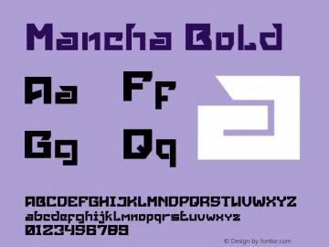 Mancha Bold Version 1.00;November 19, 2019;FontCreator 12.0.0.2545 64-bit Font Sample