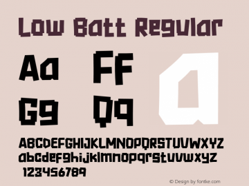 Low Batt Version 1.000 Font Sample