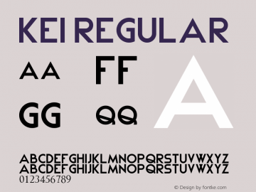 Kei Version 1.00;December 9, 2019;FontCreator 12.0.0.2545 64-bit图片样张