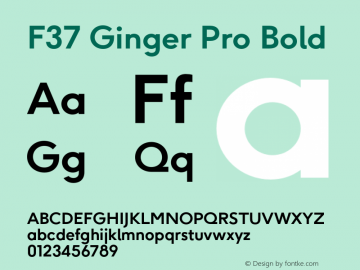 F37 Ginger Pro Bold Version 1.000;hotconv 1.0.109;makeotfexe 2.5.65596 Font Sample