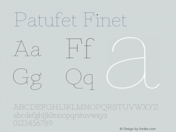 Patufet Finet Version 1.000 Font Sample