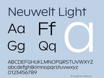 Neuwelt Light Version 1.00 Font Sample