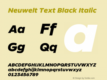 NeuweltText-BlackItalic Version 1.00图片样张