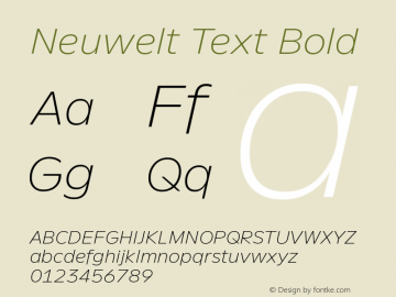 Neuwelt Text W05 ExtraLight It Version 1.00图片样张