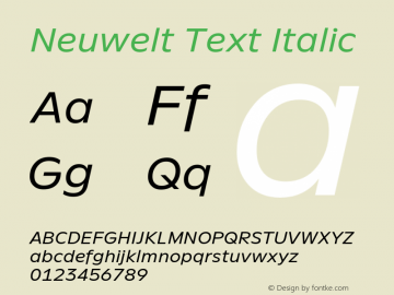 NeuweltText-Italic Version 1.00图片样张