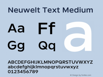 NeuweltText-Medium Version 1.00图片样张